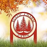Custom Monogram Metal Sign, Custom Name Sign With Pine Trees, Outdoor Yard Sign, Personalized Gift, Metal Yard Stake For Entry Way Or Front Yard, Decorative Garden/Patio/Yard Ornament