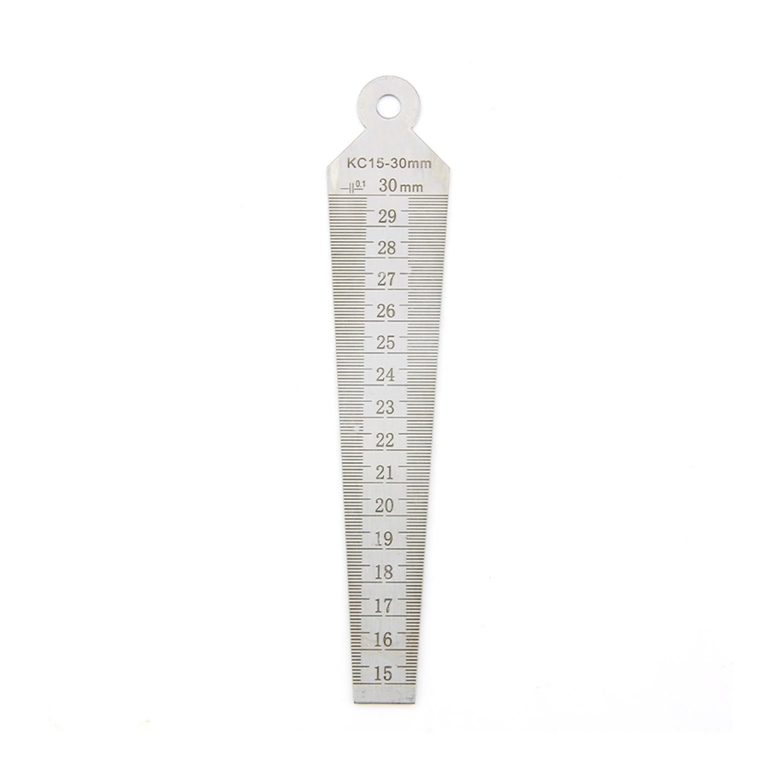 Cfwwsaq 15-30Mm Feeler Gauges, Wedge Feeler Gauge Stainless Steel Double Sided Metric Inch Gap Ruler Aperture Ruler Valve Gap Inner Diameter Measurement Tools(15-30Mm)