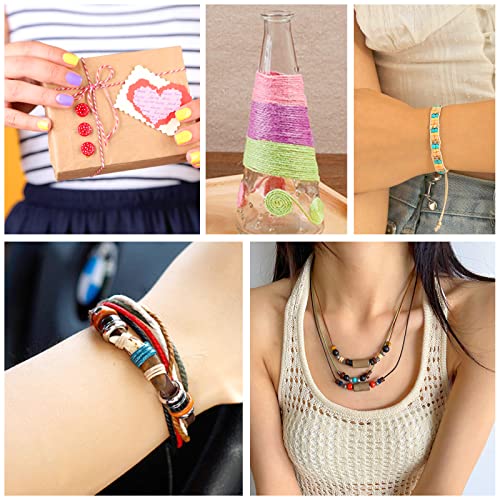 32 Colors 160 Yards Thread Cord Multi-Color Flax String Cord, Natural Twine Cord Rope String For Handmade Craft Bracelets Keychains Making Accessories #TOP4