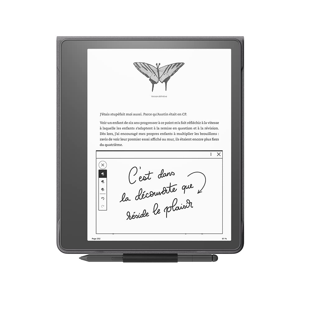 Étui à rabat en tissu avec attache aimantée pour Amazon Kindle Scribe | Compatible uniquement avec Kindle Scribe | Design fin et léger | Noir