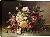 ART PRINT CAFE' – Leinwanddruck Eugene Henri Cauchois, Rosenstrauß, 60 x 40 cm