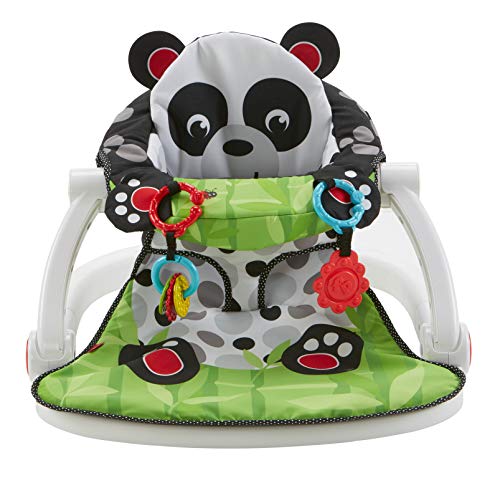 Fisher-Price Portable Baby Chair, Sit-Me-Up Floor Seat With Removable Toys Plus Crinkle & Squeaker Seat Pad, Panda Paws,8.27"D X 10.43"W X 12"H. #TOP3