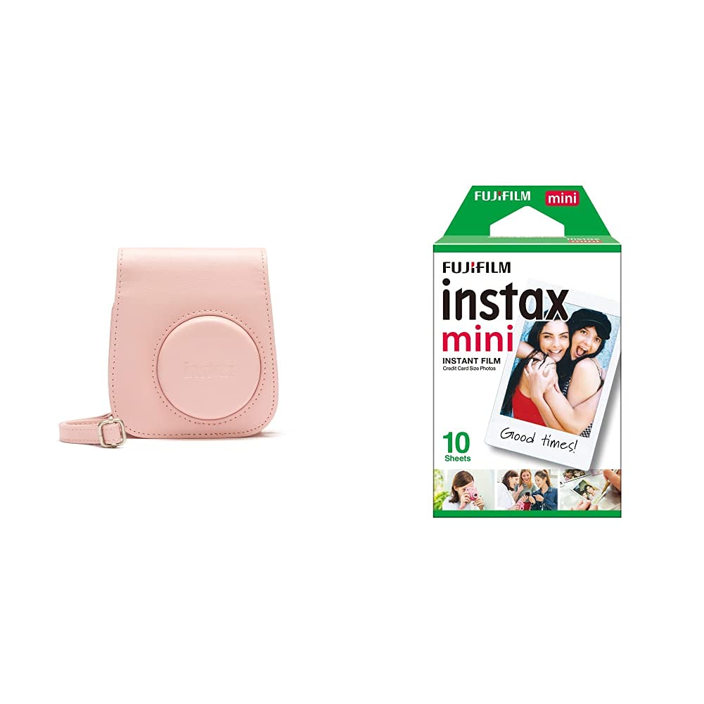 Buy instax 70100146236 mini 11 camera case, Blush Pink & 16386004 Mini Film, 10 Pack, White