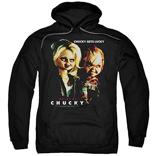 2Bhip Bride of Chucky Horror Comedy Movie Chucky Gets Lucky Adult Pull-Over Hoodie Black