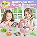 BOIMOES Mini Fabric Flower Press Sewing Machine Toy Kit for Kids Beginners, DIY Paper Bouquets Manual Sewing Kit, Creative Arts & Crafts Making Toy Gift for 4-8 Year Old Girls Boys