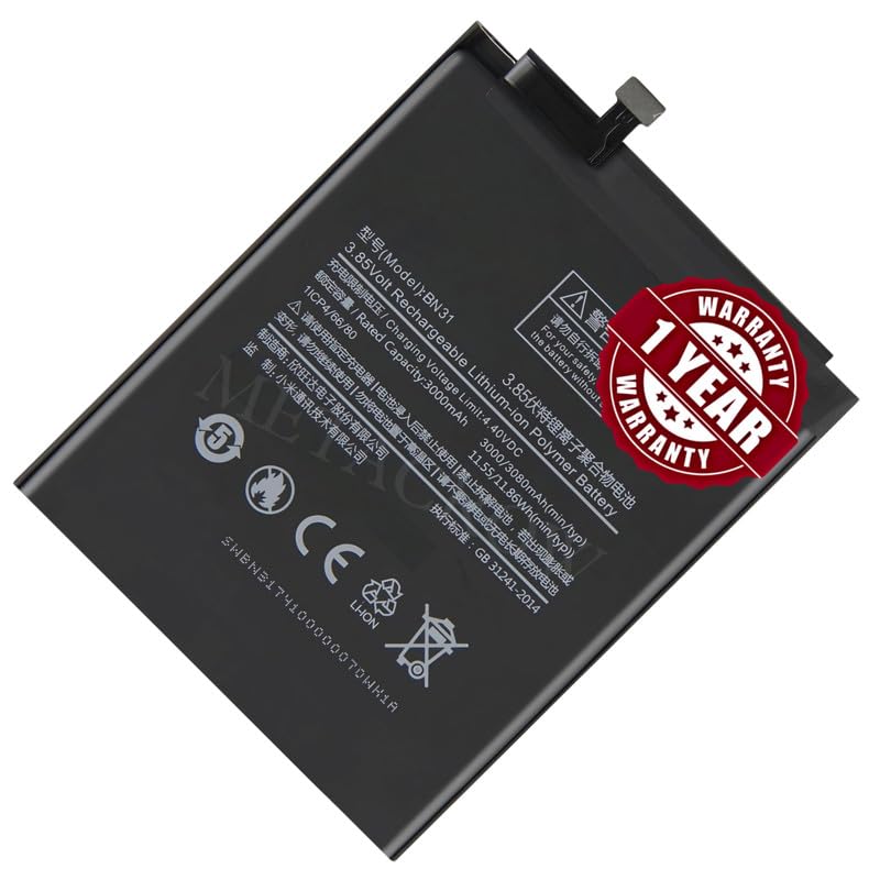 Image of Original BN31 Battery Compatible for Xiaomi Redmi Y1, Redmi Y1 Lite, Redmi Y2, Xiaomi Mi A1 - (3080mAh) - 1 Year Warranty F9