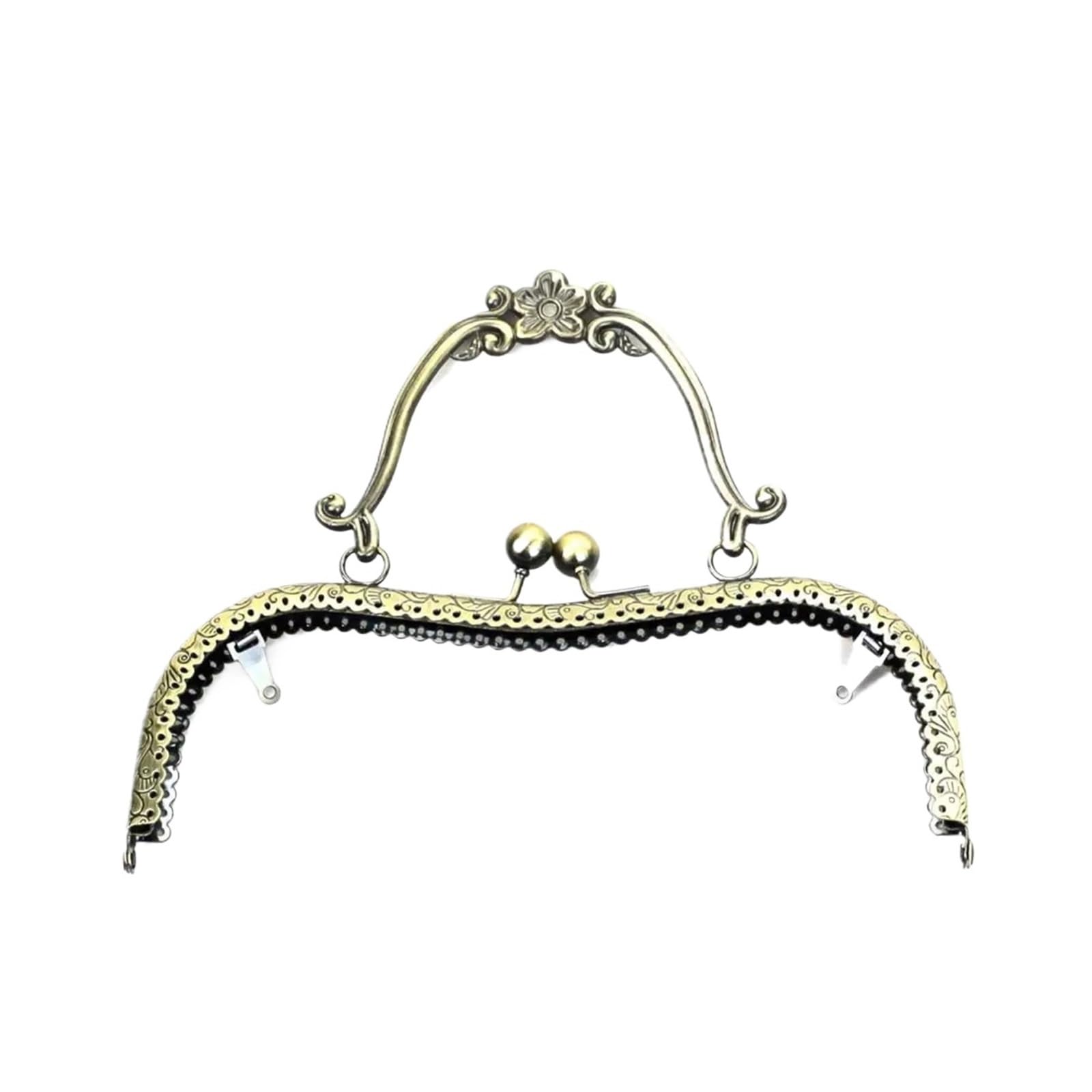 PVUVTNAHW 1Piece 20.5CM Plum Blossom Flower Pattern Vintage Metal Purse Frame Kiss Clasp Handle Bag Accessories(Bronze)