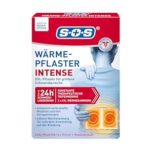 SOS Wärme-Pflaster INTENSE | extra starke XXL Wärmepflaster | löst verkrampfte Muskeln + Rücken Verspannungen | Rückenschmerzen 1x2 Wärme Pads
