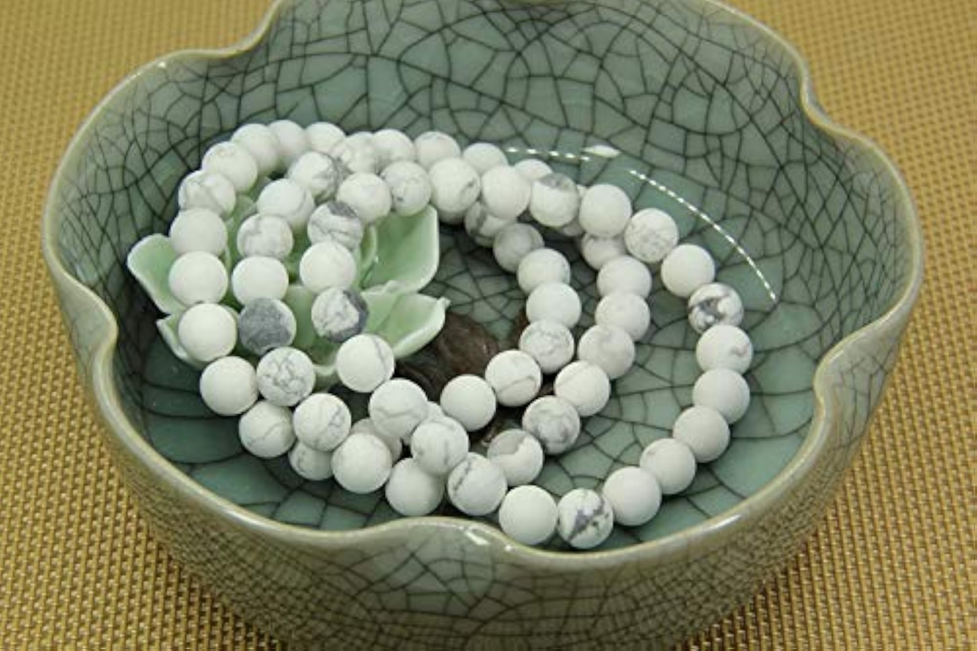 Natural Matte Howlite 8mm Round Beads Stretchable Bracelet