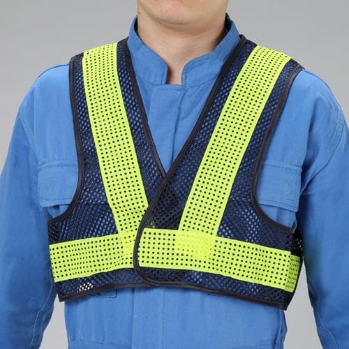 Safety vest, short length (navy/yellow, lightweight type)