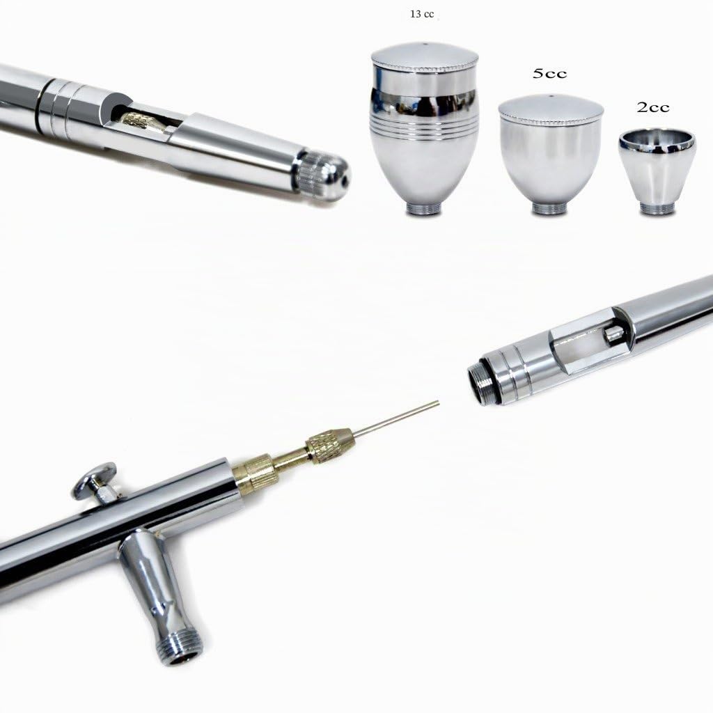 Set de pistola profesional para aerógrafo 0.3mm 0.5mm 0.8mm, ajuste externo de doble acción, cepillo miniatura para tatuaje de pintura de arte