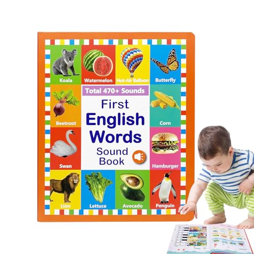 GTFYUDGH Libro Di Parole Inglesi - Libro Di Parole Inglesi Con Suono Per Bambini | Compagno Educativo Di Studio Per Bambini In Età Prescolare Asilo 2-6 Anni