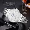 marvin Automatic Watch Swiss Movement Mechanical Luxury Watches for Men with Stainless Steel Band and Sapphire Glass Dial,Luminous Drawing Hands and Hour Markers,50m Waterproof