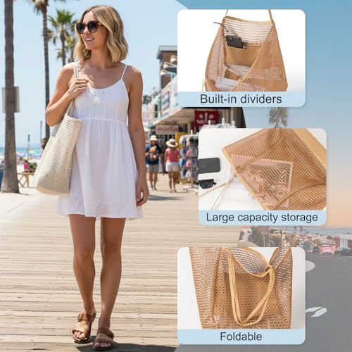 Bolso Tote de Malla Plegable Grande para Playa miniatura 2