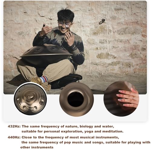 Handpan steel 10 notas 15.7 in con soporte y bolsa miniatura 2