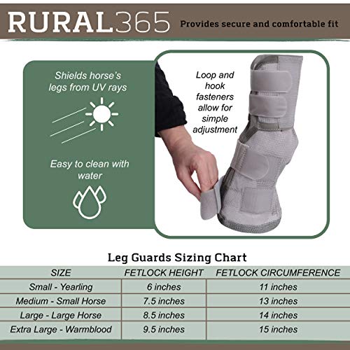 image for Rural365 Horse Leg Guards Set of 2 - XL Adjustable Horse Fly Boot Hors