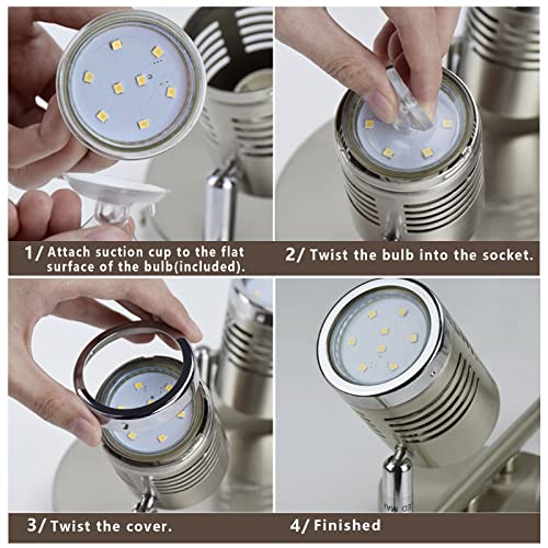 Dllt Led Track Light, Complete Track Lighting Kits, Flush Mount Ceiling Spot Lights Gu10 Bulbs(Included) For Kitchen, Dining Room, Bedroom, Hallway, 4 Lights-Warm Light #TOP5