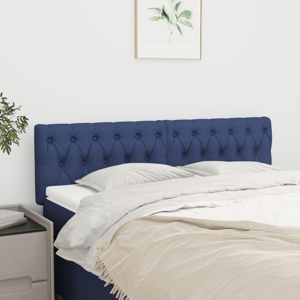 Testiera per Letto 160x7x78/88 cm in Tessuto Blu