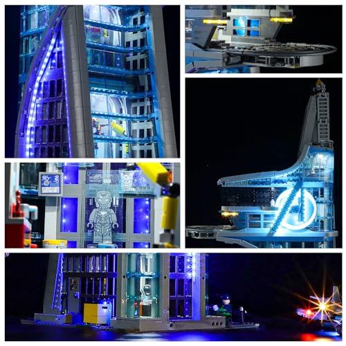 YEABRICKS LED Light for Lego-76269 Marvel Avengers Tower Building Blocks Model (Lego Set NOT Included), Multi-coloured, Small - Image 4