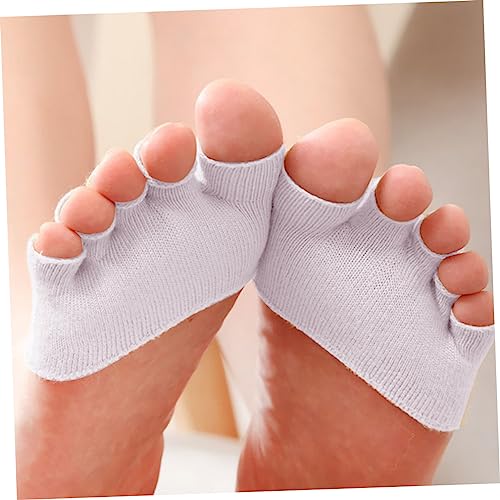 Image of Comfortable Women's Peep Toe Socks 4 Pair Elastic Toe Socks for Daily or Sports