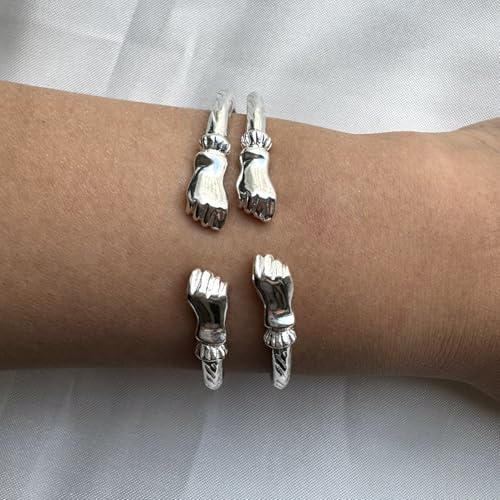 Fist .925 Sterling Silver West Indian Bangles (Pair 47gr.), 1 pair3