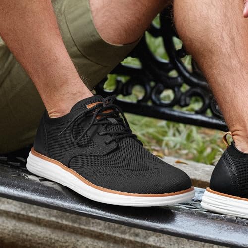 Image of Bruno Marc Men's KnitFlex Craft Mesh Oxfords Sneakers Casual Dress Lace-Up Lightweight Walking Shoes