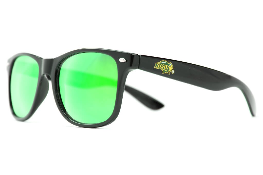 BURBERRYNCAA North Dakota State BisonNDSU-6 Black Frame, Green Lens Sunglasses, One Size, Black