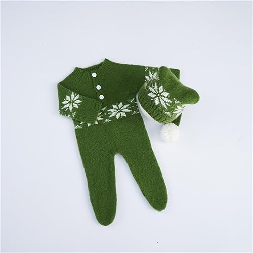 Vista 16 de Ropa de Navidad para recién nacido, accesorios para sesión de fotos, ropa de ganchillo, pantalones de sombrero rojo de Papá Noel, accesorios