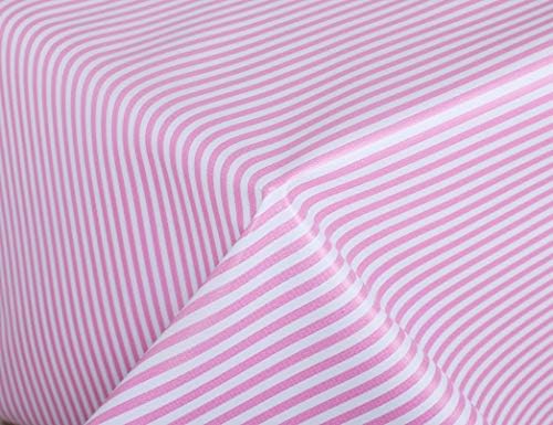 Vinylla Pink Stripes Easy Wipe Clean PVC Tablecloth