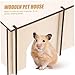 balacoo 1pc Wooden Hamster Hideout House Multi-Chamber Cozy Nest for Pets for Sleeping and Playing Pet Sleeping Nest Hamster Hiding Place