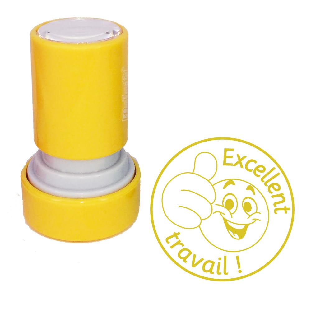 Excellent Travail French Teacher Self-Inking Stamp Gold Ink, 22mm Reinkable^