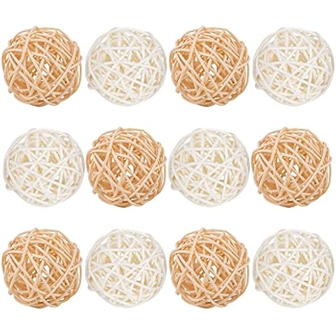 Framendino 12 Pack Rattan Wicker Balls Cover