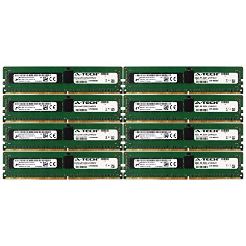 A-Tech Micron IC DDR4 64GB キット 8X 8GB 1Rx4 PC4-17000 2133MHz Dell PowerEdge R730xd R730 R630 T630 R430 R530 C4130 H8PGNC メモリ RAM