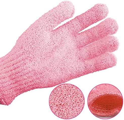 8 PCS Exfoliating Gloves, Polyester Exfoliator Mitt, Body Exfoliating Wash Glove Dead Skin Remover Shower Body Scrub Gloves for Adults and Kids, Ingrown(Blue, White, Pink, Orange