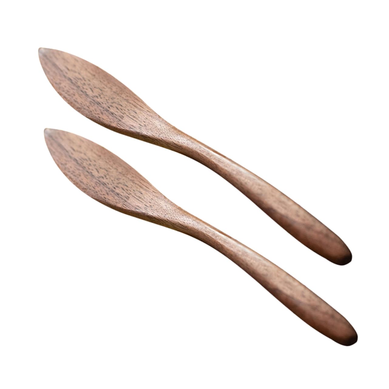 ASAKKURA 2pcs Wooden Butter Spreaders Household Jam Scrapers Scraper for Cheese and Butter Ergonomic Design for Kitchen Use to Clean Walnut