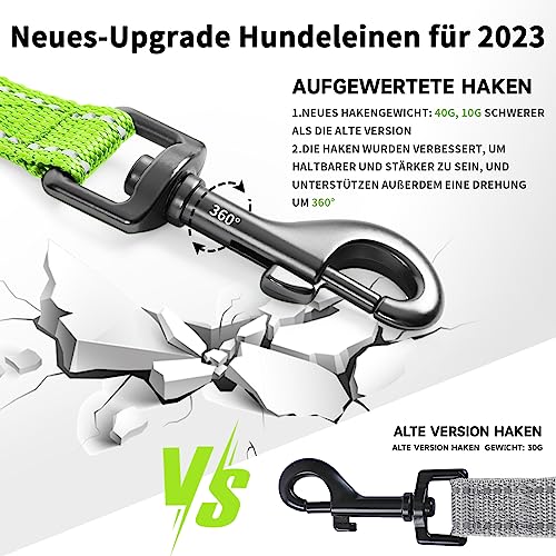 Demigreat Schleppleine , 3m / 5m / 10m / 15m / 20m Robuste Lange Hundeleine Reflektierend Trainingsleine mit Gepolsterter Griff und handschlaufe, Ausbildungsleine für Kleine bis Große Hunde