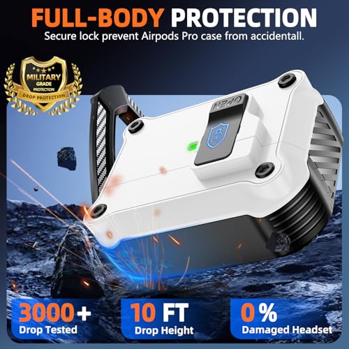 Image of Pohgelan Compatible with AirPods Pro 3 Case (White) | Magnetic Automatic Lock with Cleaning Kit,Compatible with Magsafe