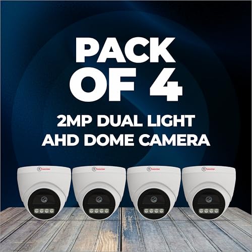 Image of Trueview 2MP Dual Light HD Dome Wired CCTV Camera with Built-in Mic | Works with DVR (TVI /AHD /CVI /CVBS) | All Time Color Vision, 3.6mm Lens, 20M IR, 15M White LED | H.265 Compression (4 HD Dome)