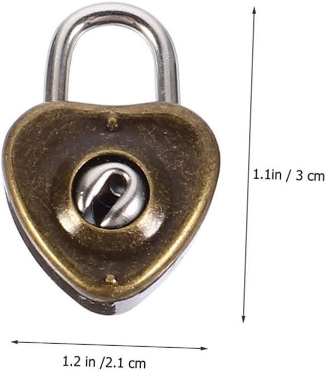 VILLCASE 300pcs Heart Shaped Padlocks with Keys Durable Locks for Luggage Diaries Jewelry Boxes Decorative Resistant for Bridges