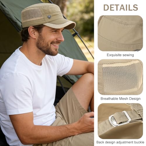 Image of Gustave Men's Summer Sun Cap Quick Dry Mesh Outdoor Hat