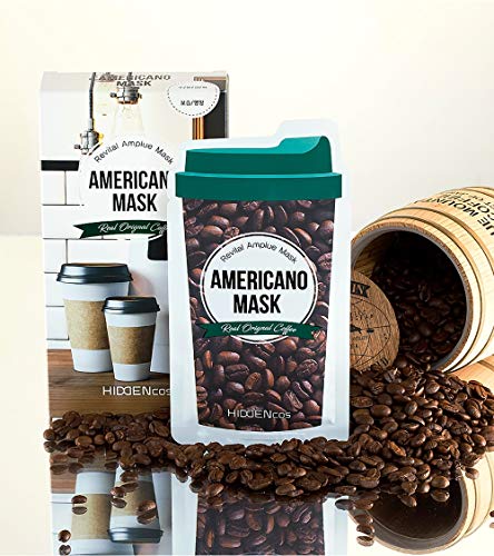 HIDDENCOS Sheet Mask Skincare Mask Sheet Containing Arabica Coffee Extract Set of 10 (AMERICANO)