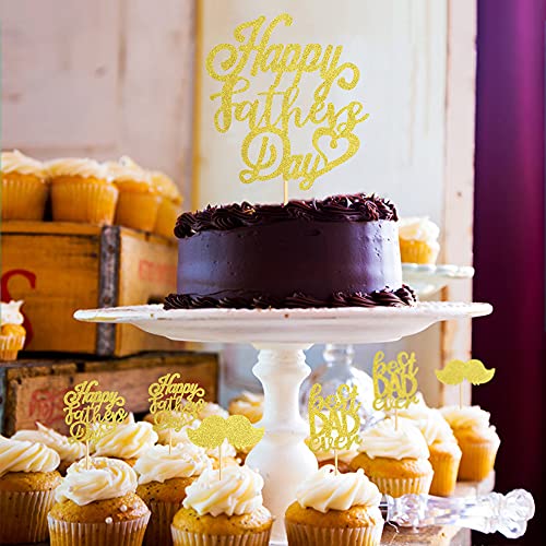 Keaziu Gold Father's Day Cupcake Toppers #TOP21