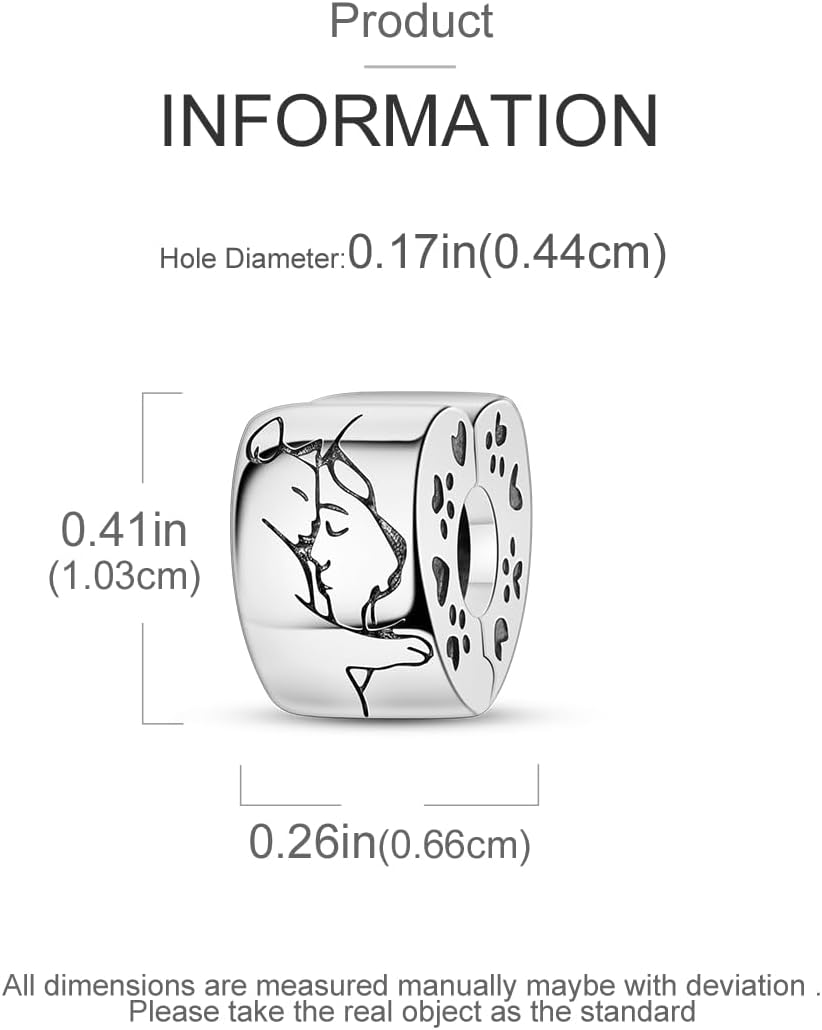 Parmuz Clip Spacer Charm for Bracelet 925 Sterling Silver Pave Cubic Zirconia Lock Stopper Bead Star Moon Evil Eye Jewelry Charm for Woman - Image 4