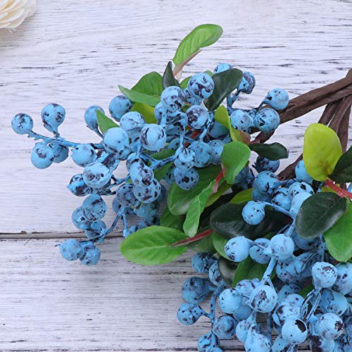 Exceart 5Pcs Artificial Berry Stems, 9/23Cm Floral Sprays Berry Fruit Picks, Blue Berries Branches For Christmas Tree Decorations Crafts Wedding Holiday Winter Decor Home Decor #TOP6