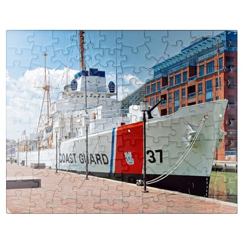 MyPuzzle Taney WHEC-37 Coast Guard Vessel At The Maritime Museum in Baltimore Maryland - Premium 100 Piece Jigsaw Puzzle for Adults