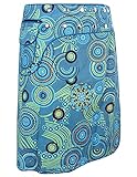Vishes - Alternative Bekleidung - Wickelrock kurz Rock zum Wickeln Druckknöpfe Blumen Kreise Bestickt türkis 36-46
