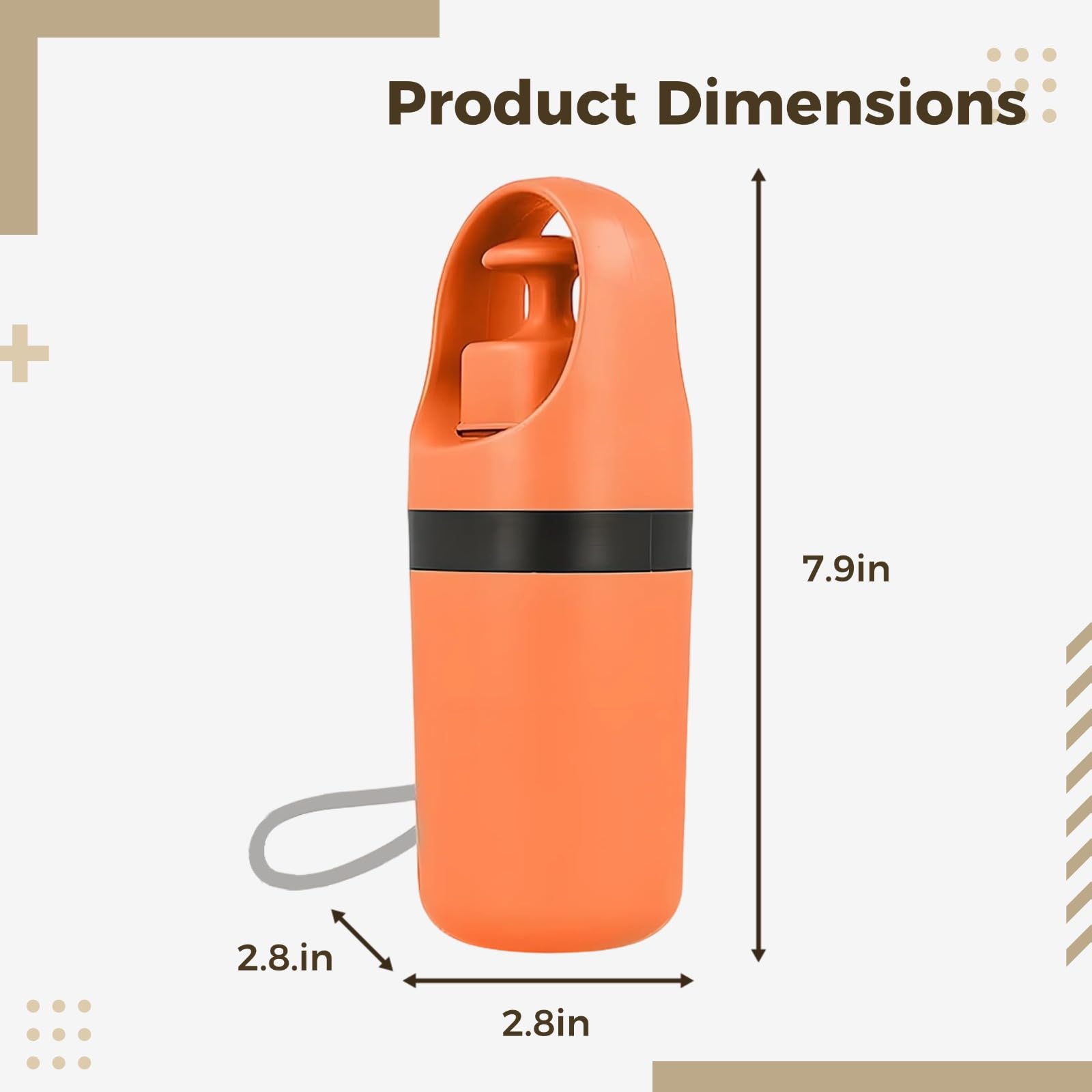 Ramasse-crottes Portable pour Chien, mâchoire rétractable 20 x 7 cm, Distributeur de Sacs intégré, Manipulation sans Contact, pour promenades, Camping et Voyages