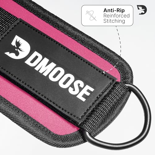 Image of DMoose Ankle Strap for Cable Machine - One Size Fit with Premium Padding, Workout Kickback Ankle Cuffs, Ankle Bands for Working Out, Booty Workouts, Leg Extension, Hip Abductors & Lower Body Exercises