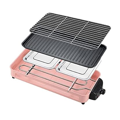 ZJDYDY Rauchfreier elektrischer Indoor-Grill, Abnehmbarer Elektrogrill, Tischgrill, multifunktionaler Antihaft-Grill…