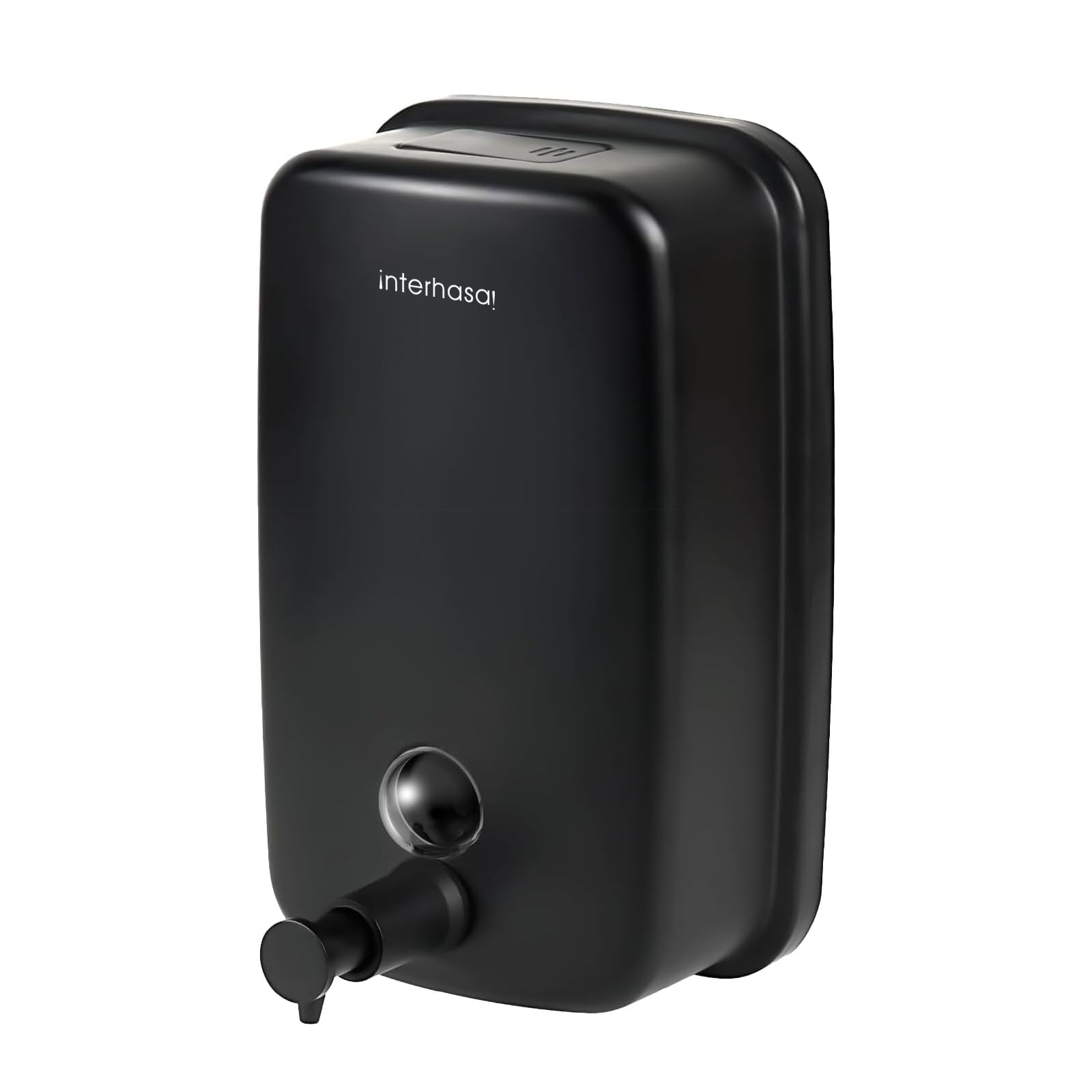 interhasa! Commerical Dispenser di sapone da parete Dispenser di sapone per le mani in acciaio inossidabile Dispenser di liquidi per cucina e bagno nero 800 ml